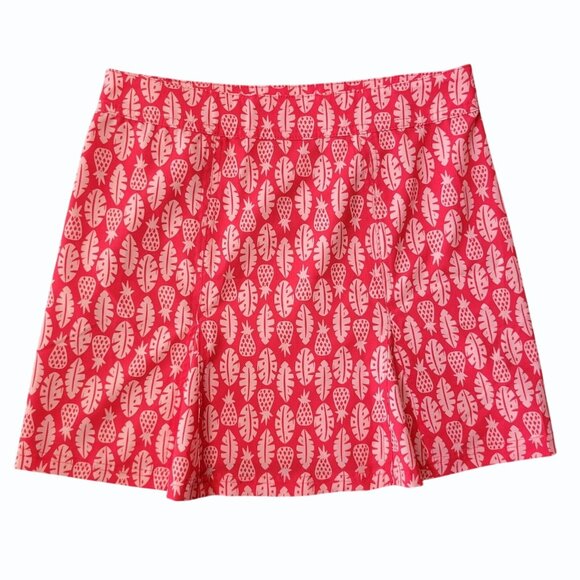 Rip Skirt Hawaii Womens L Wrap Skirt‎ Length 2 Cover Up Red Pink Pineapple - Picture 3 of 6